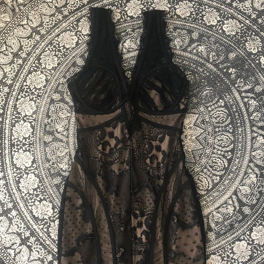 bebe Black Lace Mini Dress